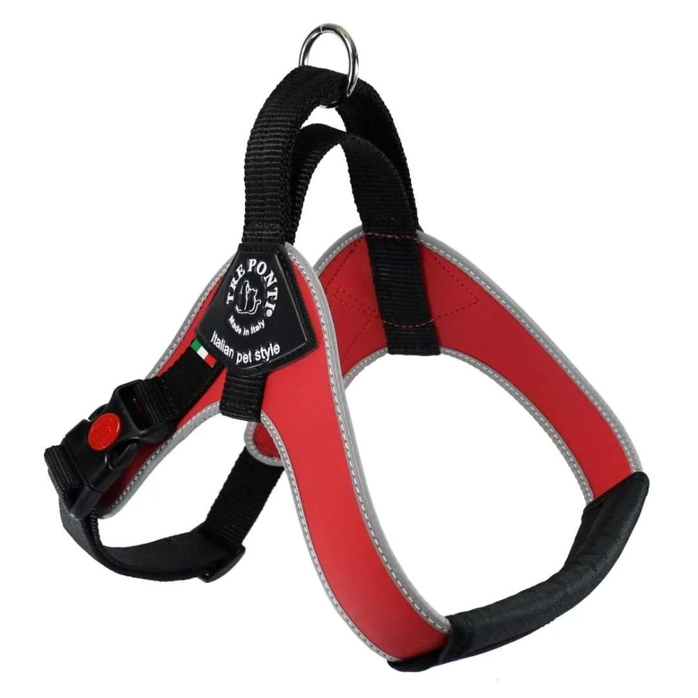 1_c0ab5b0c-fcff-4ae9-8453-01cab7dba901_2000x.webp Tre Ponti Brio Adjustable Step In Dog Harness, Red - Image 1