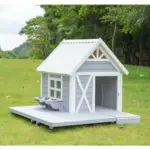 Mini Hamptons Lockable Wooden Dog House With Deck - Image 3
