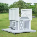 Mini Hamptons Lockable Wooden Dog House With Deck - Image 7