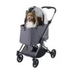 Ibiyaya Maxi Deep Carriage Pet Stroller, Twin Grey - Image 5