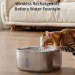 Cordless Sensor Pet Water Fountain, Stainless Steel - Image 6