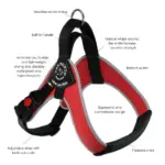 Tre Ponti Brio Adjustable Step In Dog Harness, Red - Image 3