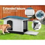 Outdoor Dual-Entry Dog House, Blue - Image 10