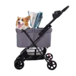 Ibiyaya Easy Strolling Pet Buggy Pram, Simple Grey - Image 6