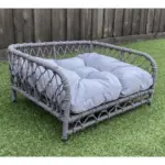 Jacob Outdoor Wicker Rope Elevated Dog Bed, Grey - Image 10