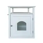 Jasper 2 Cat Litter Cabinet, White - Image 8