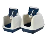 Moderna Flip Cat Enclosed Cat Litter Box, Blueberry - Image 3
