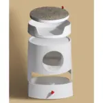 Mayitwill Cat Castle Semi Closed Litter Box, White - Image 4